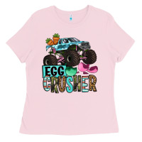 Bubblegum Pink Easter Day Monster truck Easter egg crusher Ladies Tee - OliviaCreatesArt
