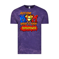 Cloud Purple Autism mom what's your superpower Mother's Day Vintage Tee - FaDigitalArtStudio
