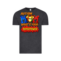 Vintage Black Autism mom what's your superpower Mother's Day Vintage Tee - FaDigitalArtStudio