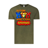 Vintage Olive Autism mom what's your superpower Mother's Day Vintage Tee - FaDigitalArtStudio