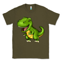 Army Green Cartoon T-Rex Classic Tee - HowdyJamesFarm