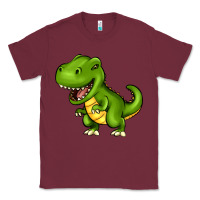 Burgundy Cartoon T-Rex Classic Tee - HowdyJamesFarm
