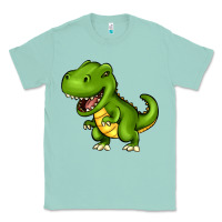 Seafoam Cartoon T-Rex Classic Tee - HowdyJamesFarm