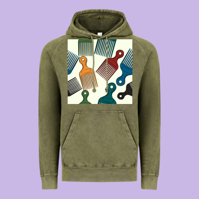 Afro Combs Seamless Patterns Vintage Hoodie Designed By Bundleandbundleshop