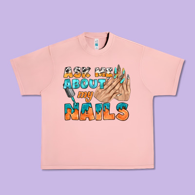 Ask Me About My Nails Bbs Urban Heavy Tee Designed By Bundleandbundleshop