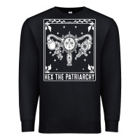 Black womens hex the patriarchy uterus tarot card halloween feminist t shirt Premium Sweatshirt - maiPhamDesign