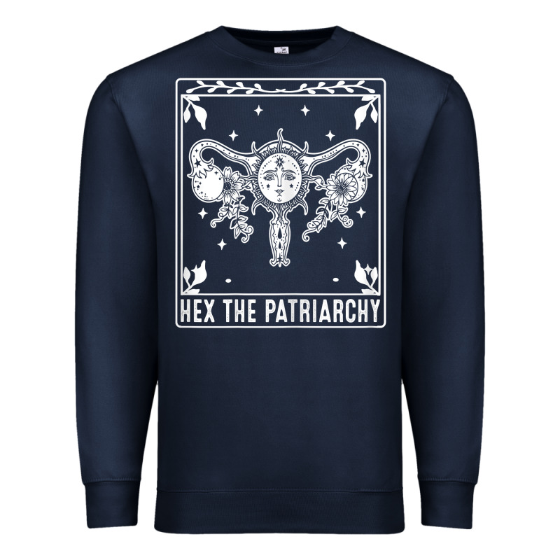 Womens Hex The Patriarchy Uterus Tarot Card Halloween Feminist T Shirt Premium Sweatshirt by maiPhamDesign | Teevron