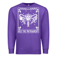 Purple womens hex the patriarchy uterus tarot card halloween feminist t shirt Premium Sweatshirt - maiPhamDesign