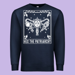 Womens Hex The Patriarchy Uterus Tarot Card Halloween Feminist T Shirt Premium Sweatshirt Designed By Maiphamdesign
