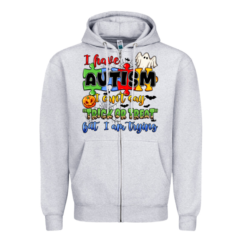 I Have Autism I Can't Say Trick Or Treat Zipper Hoodie by JahusDesignShop | Teevron