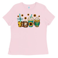 Bubblegum Pink yellowstone coffee cups Ladies Tee - OliviaCreatesArt