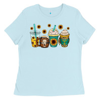 Baby Blue yellowstone coffee cups Ladies Tee - OliviaCreatesArt