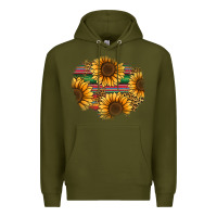 Army Green sunflower leopard serape patch Premium Hoodie - Jasminsmagicworld