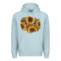 Blue Mist sunflower leopard serape patch Premium Hoodie - Jasminsmagicworld