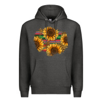 Charcoal Heather sunflower leopard serape patch Premium Hoodie - Jasminsmagicworld