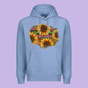 Sunflower Leopard Serape Patch Premium Hoodie Designed By Jasminsmagicworld