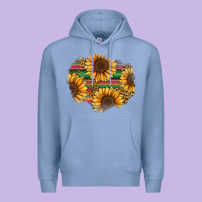Sunflower Leopard Serape Patch Premium Hoodie Designed By Jasminsmagicworld