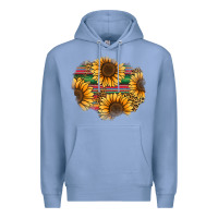 Colony Blue sunflower leopard serape patch Premium Hoodie - Jasminsmagicworld