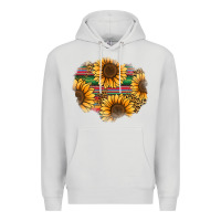 Dove Grey sunflower leopard serape patch Premium Hoodie - Jasminsmagicworld