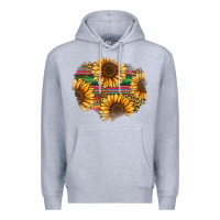 Heather Grey sunflower leopard serape patch Premium Hoodie - Jasminsmagicworld