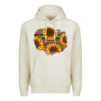 Oatmeal Heather sunflower leopard serape patch Premium Hoodie - Jasminsmagicworld