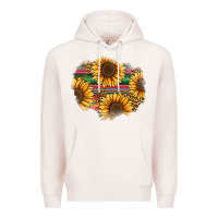 Pale Pink sunflower leopard serape patch Premium Hoodie - Jasminsmagicworld