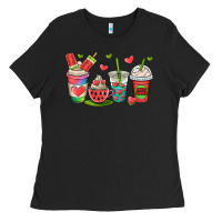 Black watermelon summer coffee cups Ladies Tee - OliviaCreatesArt