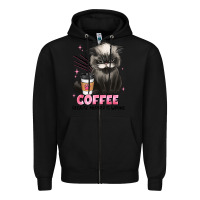 Black coffee because murder is wrong grumpy cat Zipper Hoodie - JahusDesignShop