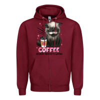 Burgundy coffee because murder is wrong grumpy cat Zipper Hoodie - JahusDesignShop
