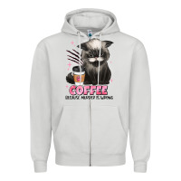 Dove Grey coffee because murder is wrong grumpy cat Zipper Hoodie - JahusDesignShop
