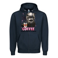 Navy coffee because murder is wrong grumpy cat Zipper Hoodie - JahusDesignShop