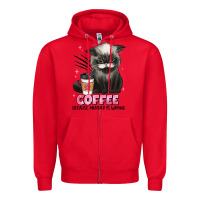 Red coffee because murder is wrong grumpy cat Zipper Hoodie - JahusDesignShop
