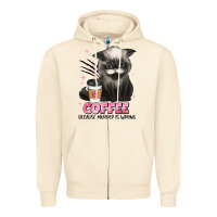 Sandshell coffee because murder is wrong grumpy cat Zipper Hoodie - JahusDesignShop