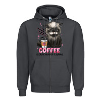 Smoke coffee because murder is wrong grumpy cat Zipper Hoodie - JahusDesignShop
