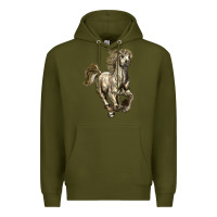 Army Green percheron horse Premium Hoodie - LillyAllenDesigns