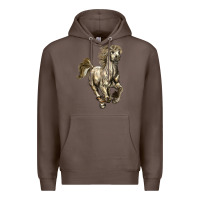 Coffee percheron horse Premium Hoodie - LillyAllenDesigns
