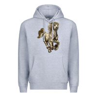 Heather Grey percheron horse Premium Hoodie - LillyAllenDesigns