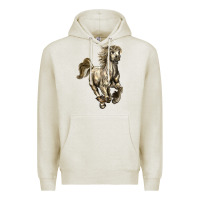 Oatmeal Heather percheron horse Premium Hoodie - LillyAllenDesigns
