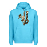 Ocean Blue percheron horse Premium Hoodie - LillyAllenDesigns