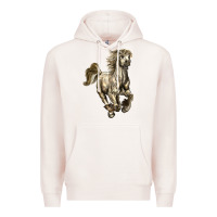 Pale Pink percheron horse Premium Hoodie - LillyAllenDesigns