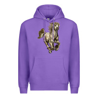 Purple percheron horse Premium Hoodie - LillyAllenDesigns