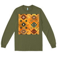 Army Green native american aztec seamless pattern 4 Long Sleeve Tee - BundleAndBundleShop