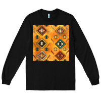 Black native american aztec seamless pattern 4 Long Sleeve Tee - BundleAndBundleShop