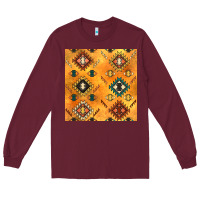 Burgundy native american aztec seamless pattern 4 Long Sleeve Tee - BundleAndBundleShop