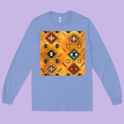 Native American Aztec Seamless Pattern 4 Long Sleeve Tee Designed By Bundleandbundleshop