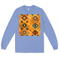Colony Blue native american aztec seamless pattern 4 Long Sleeve Tee - BundleAndBundleShop
