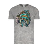 Cloud Rock western indian headdress with skull Vintage Tee - RanaPortraitStore
