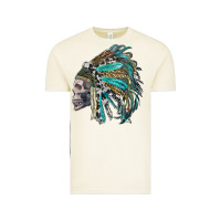 Vintage Arctic western indian headdress with skull Vintage Tee - RanaPortraitStore