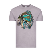 Vintage Zinc western indian headdress with skull Vintage Tee - RanaPortraitStore
