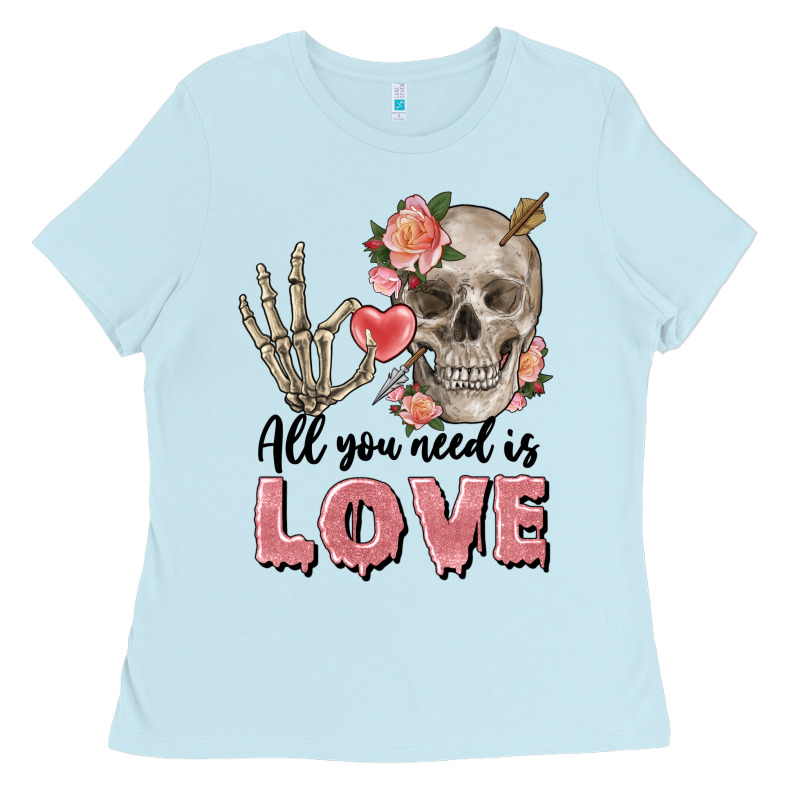 Skull All You Need Is Love Ladies Tee by FaDigitalArtStudio | Teevron